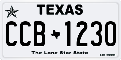 TX license plate CCB1230