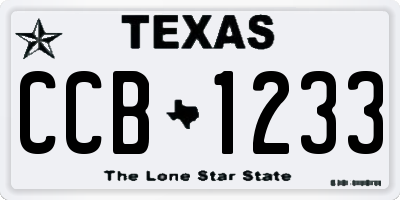 TX license plate CCB1233
