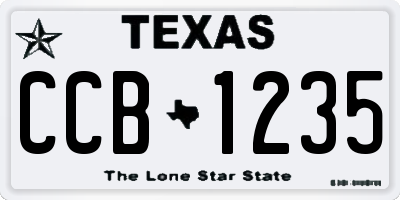 TX license plate CCB1235