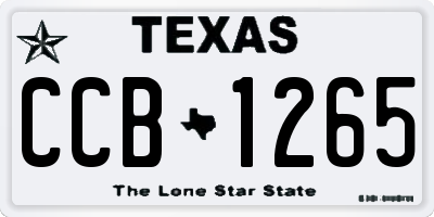 TX license plate CCB1265