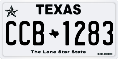 TX license plate CCB1283