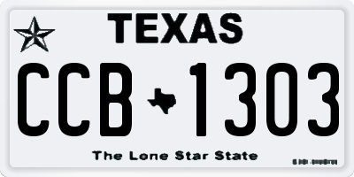 TX license plate CCB1303
