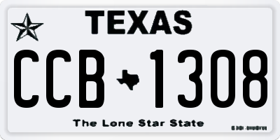 TX license plate CCB1308