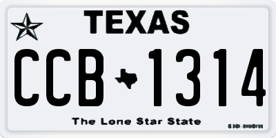 TX license plate CCB1314