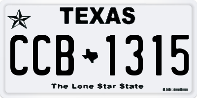 TX license plate CCB1315