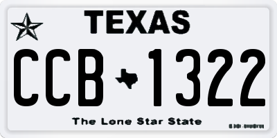 TX license plate CCB1322