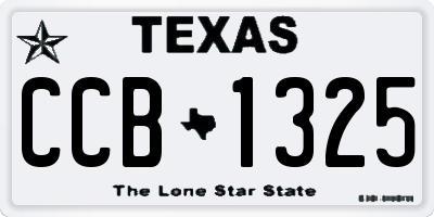 TX license plate CCB1325