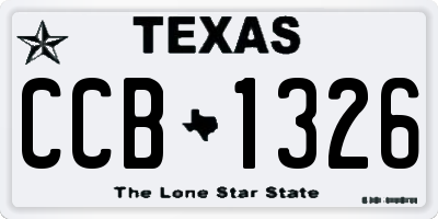 TX license plate CCB1326