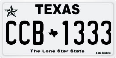 TX license plate CCB1333
