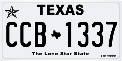 TX license plate CCB1337