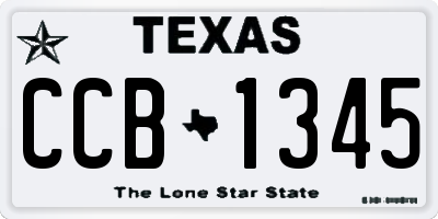 TX license plate CCB1345