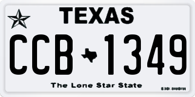 TX license plate CCB1349