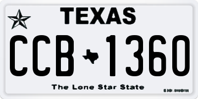 TX license plate CCB1360