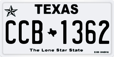 TX license plate CCB1362