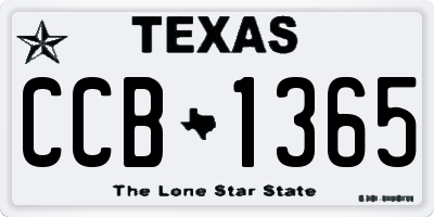 TX license plate CCB1365