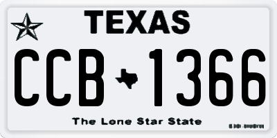 TX license plate CCB1366