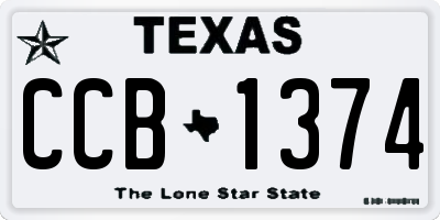 TX license plate CCB1374