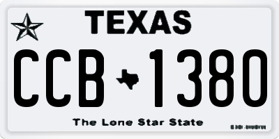 TX license plate CCB1380