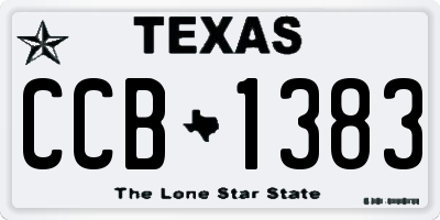 TX license plate CCB1383