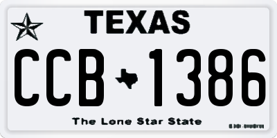 TX license plate CCB1386