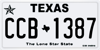 TX license plate CCB1387