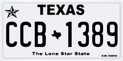 TX license plate CCB1389