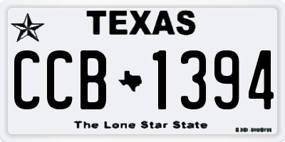 TX license plate CCB1394
