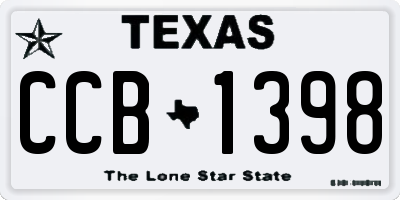 TX license plate CCB1398