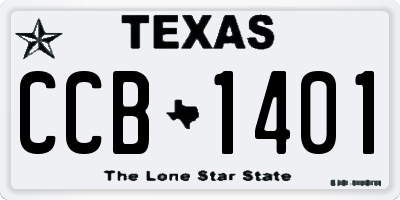 TX license plate CCB1401