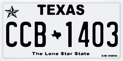 TX license plate CCB1403