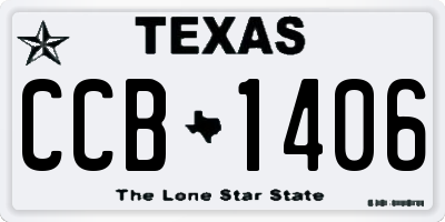 TX license plate CCB1406