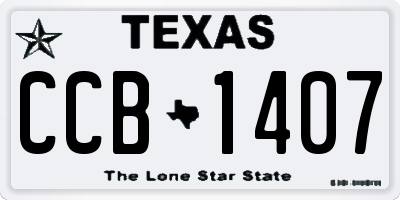 TX license plate CCB1407