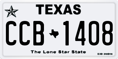TX license plate CCB1408