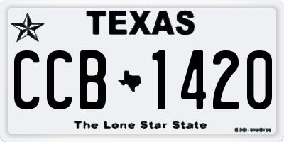 TX license plate CCB1420