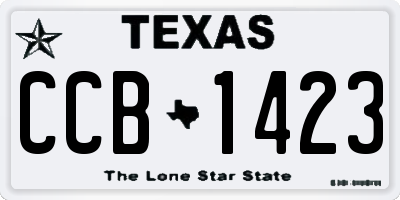 TX license plate CCB1423