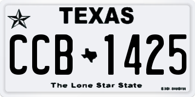 TX license plate CCB1425