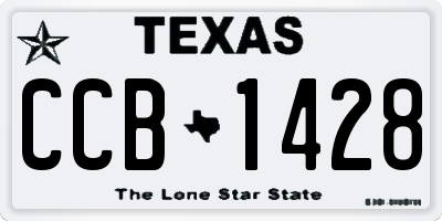 TX license plate CCB1428