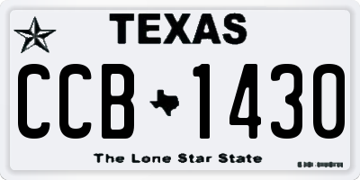 TX license plate CCB1430