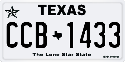 TX license plate CCB1433