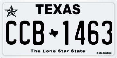 TX license plate CCB1463