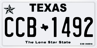 TX license plate CCB1492