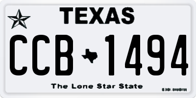 TX license plate CCB1494