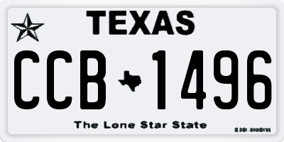 TX license plate CCB1496