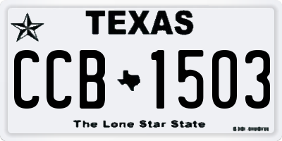 TX license plate CCB1503