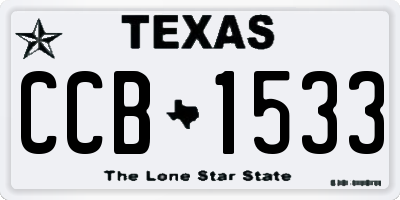 TX license plate CCB1533