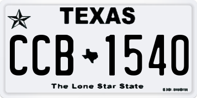 TX license plate CCB1540