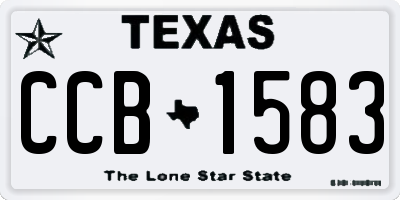 TX license plate CCB1583