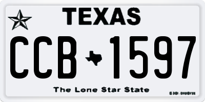 TX license plate CCB1597