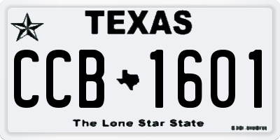 TX license plate CCB1601