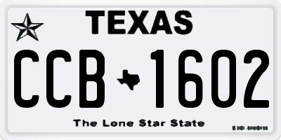 TX license plate CCB1602